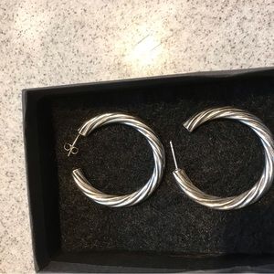 Sterling Silver Hoop Earrings twisted look